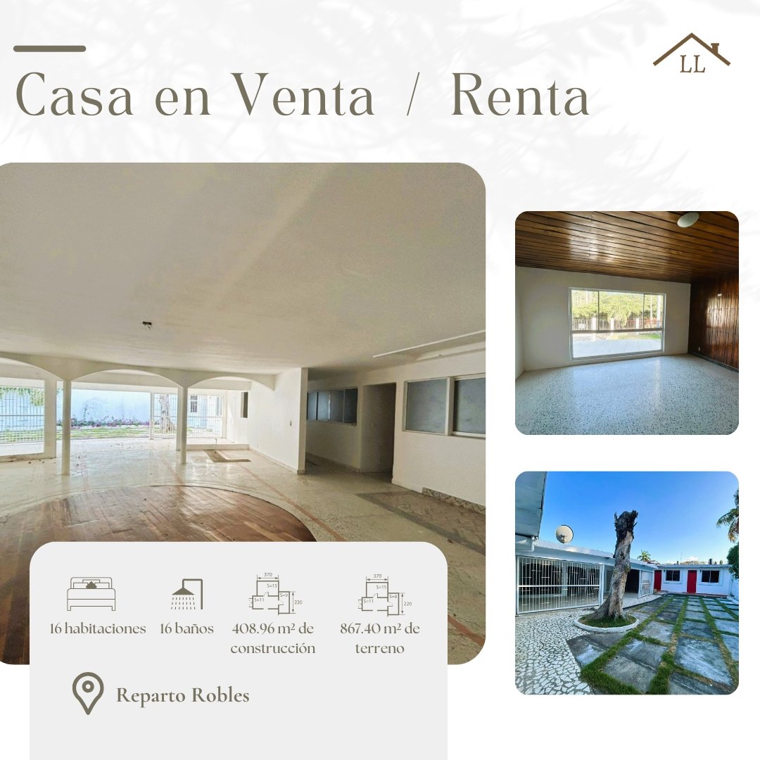 Se Renta Casa en Reparto Robles 2 etapa U$ Renta 2,800.00 , ideal para hostal o consultorios u oficinas
