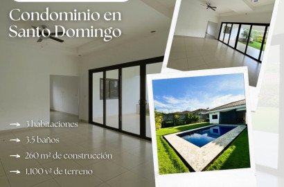 Se Vende Casa con Piscina en Condominio en Santo Domingo
